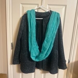 Ann Taylor Black and Teal Coat